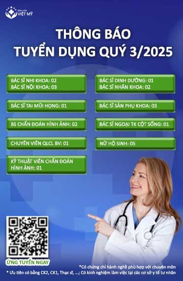 Thông báo tuyển dụng quý 3 năm 2025 tại Bệnh Viện Việt Mỹ Phú Yên